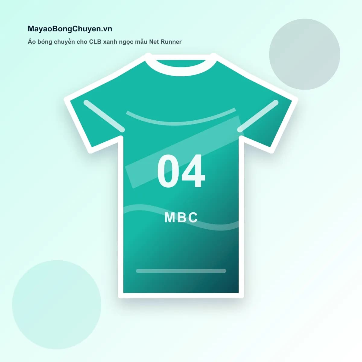 Áo bóng chuyền cho CLB xanh ngọc mẫu Net Runner – Mã MBC-SAMPLE-039