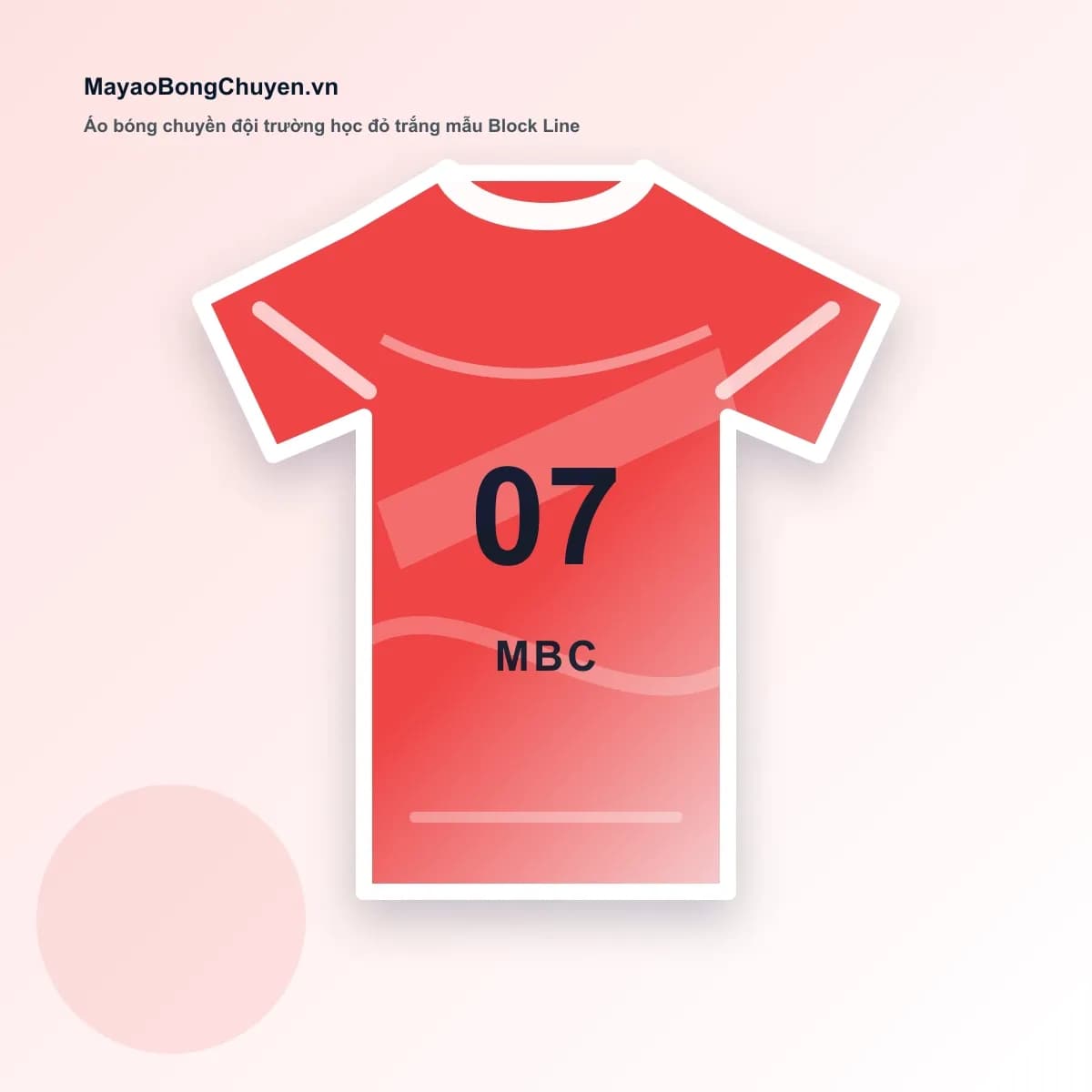 Áo bóng chuyền đội trường học đỏ trắng mẫu Block Line – Mã MBC-SAMPLE-024