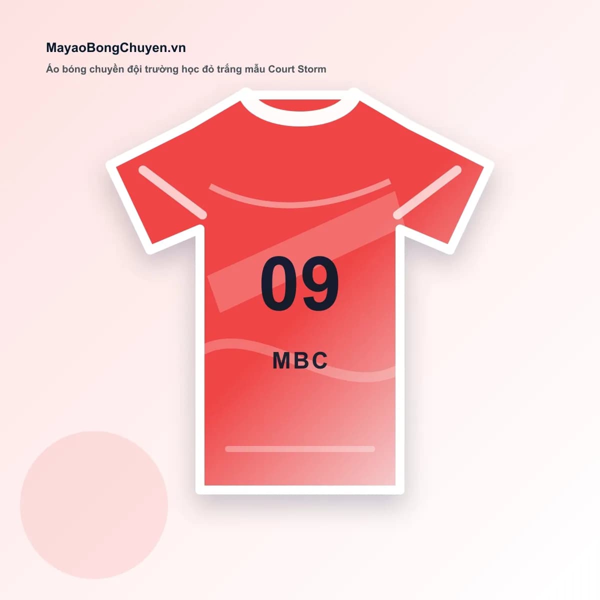 Áo bóng chuyền đội trường học đỏ trắng mẫu Court Storm – Mã MBC-SAMPLE-008
