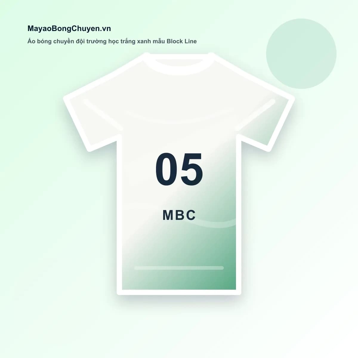 Áo bóng chuyền đội trường học trắng xanh mẫu Block Line – Mã MBC-SAMPLE-004