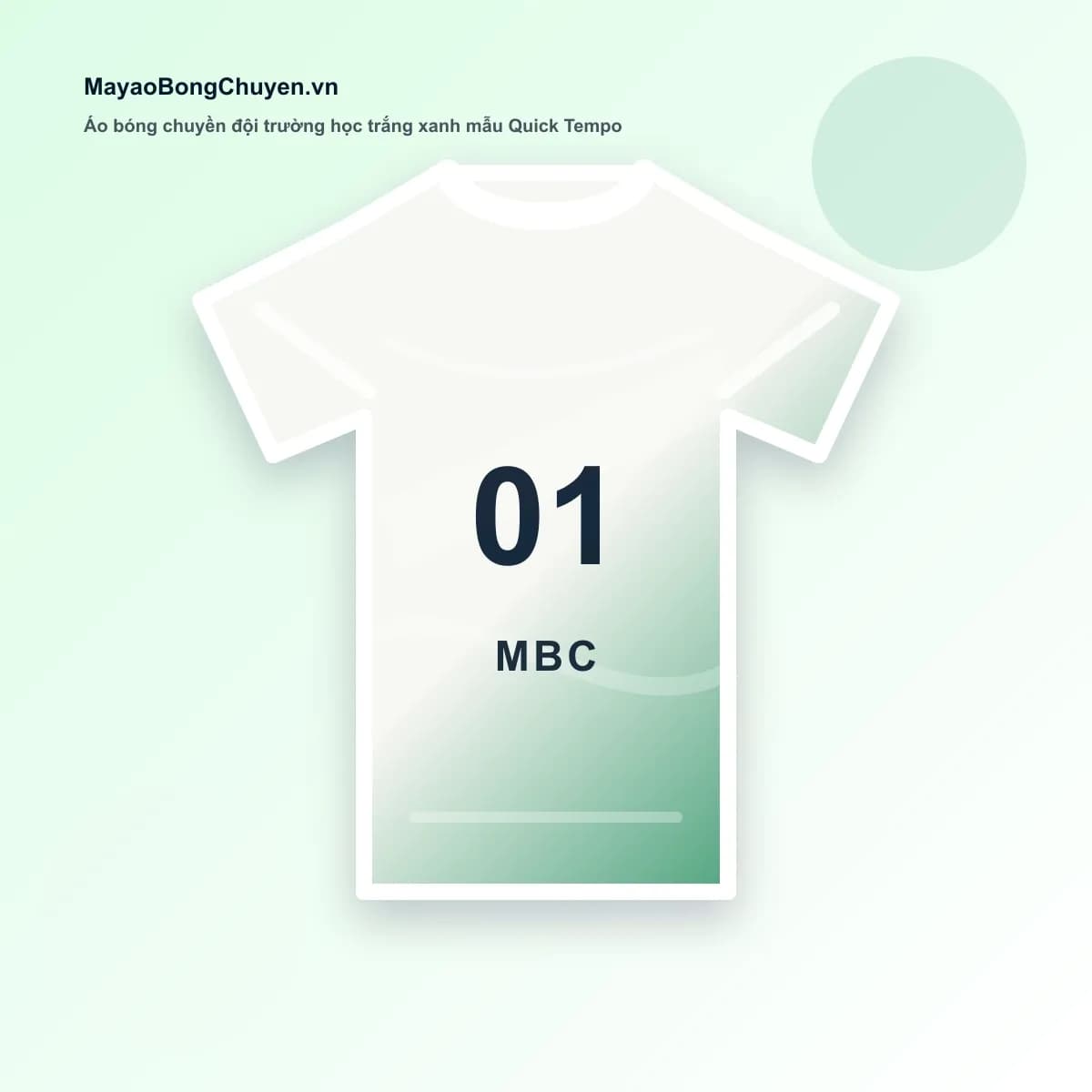 Áo bóng chuyền đội trường học trắng xanh mẫu Quick Tempo – Mã MBC-SAMPLE-036
