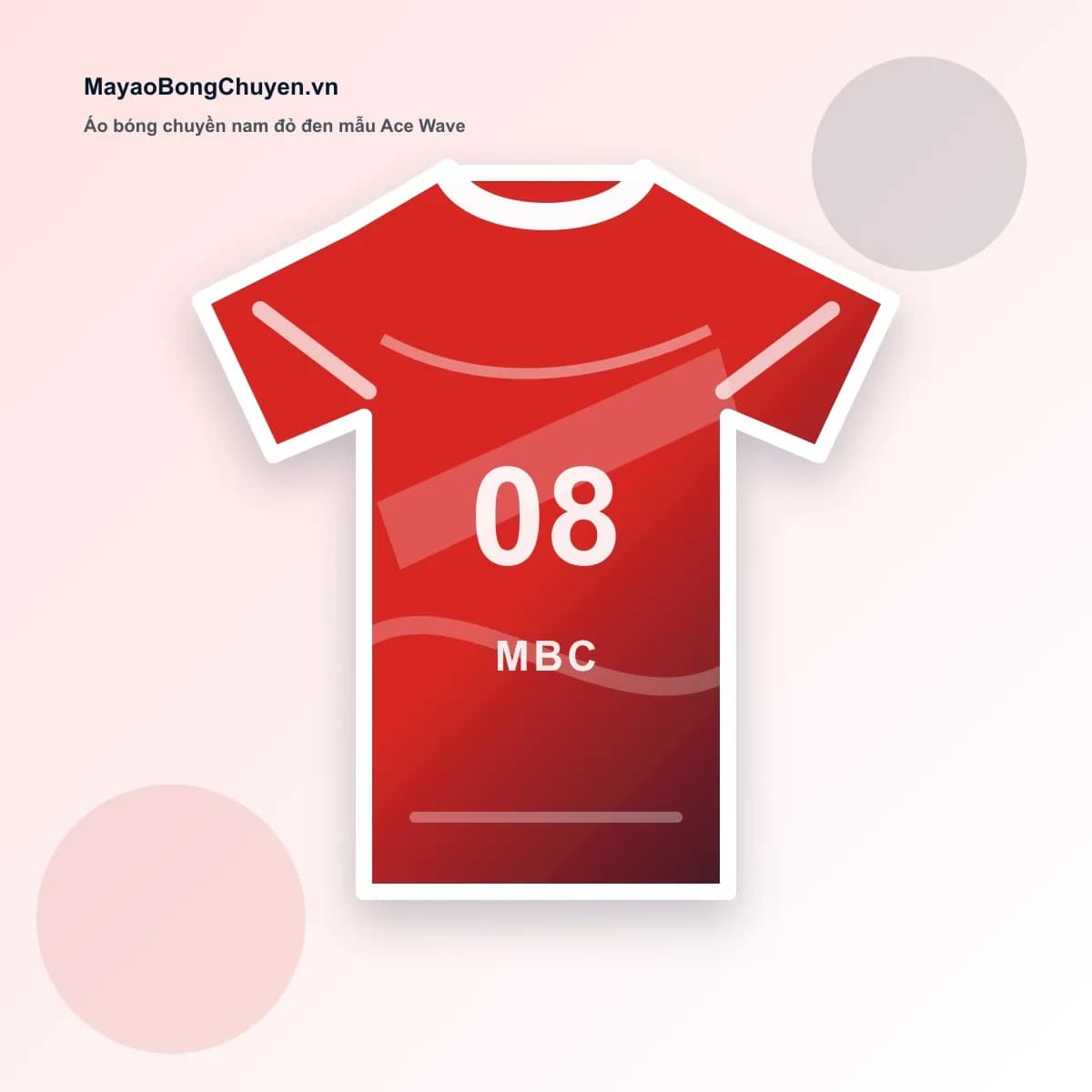 Áo bóng chuyền nam đỏ đen mẫu Ace Wave – Mã MBC-SAMPLE-025