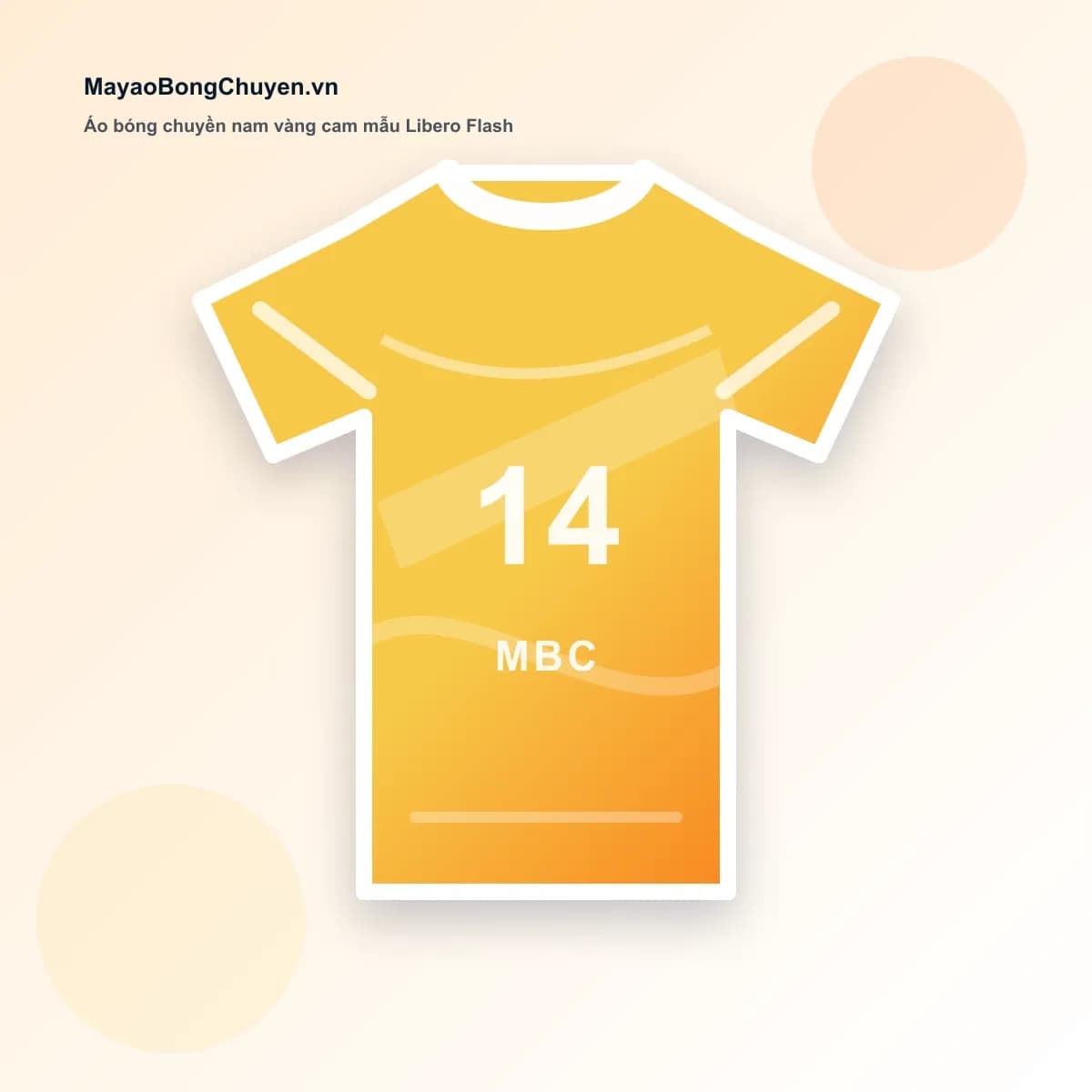 Áo bóng chuyền nam vàng cam mẫu Libero Flash – Mã MBC-SAMPLE-013