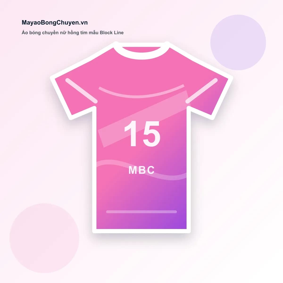 Áo bóng chuyền nữ hồng tím mẫu Block Line – Mã MBC-SAMPLE-014