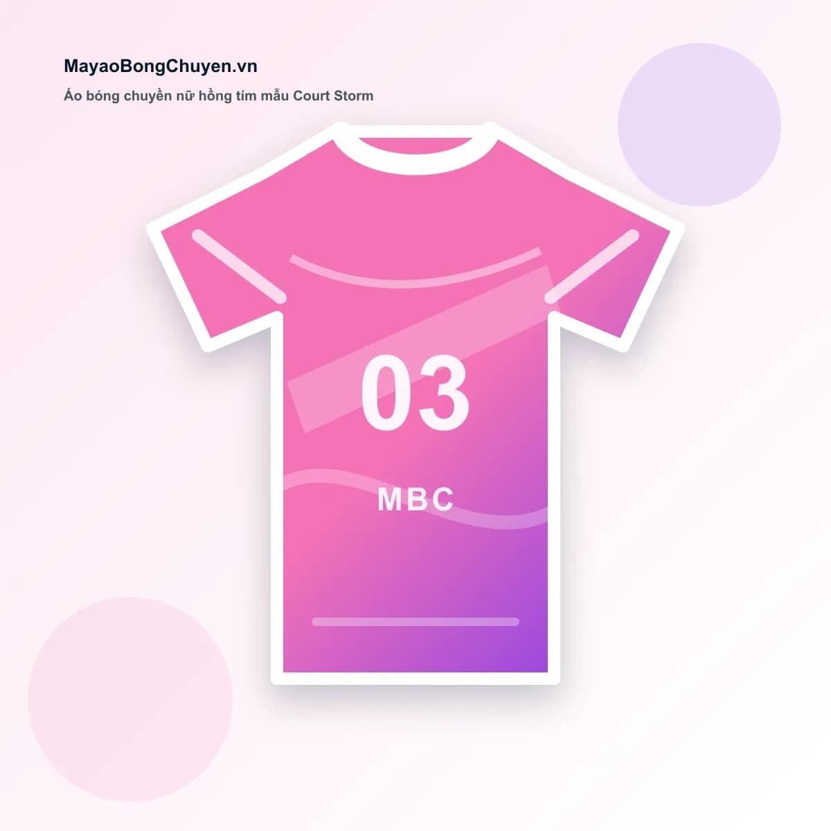 Áo bóng chuyền nữ hồng tím mẫu Court Storm – Mã MBC-SAMPLE-038