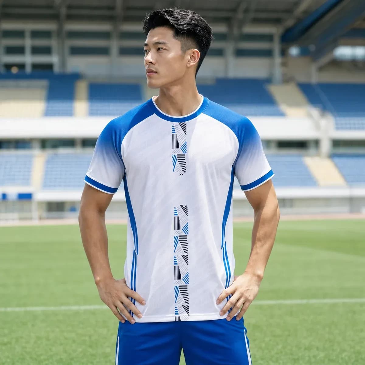 Quần Áo Bóng Đá Không Logo Apex Màu Xanh Bích – Mã X24-SRC-BD-3688