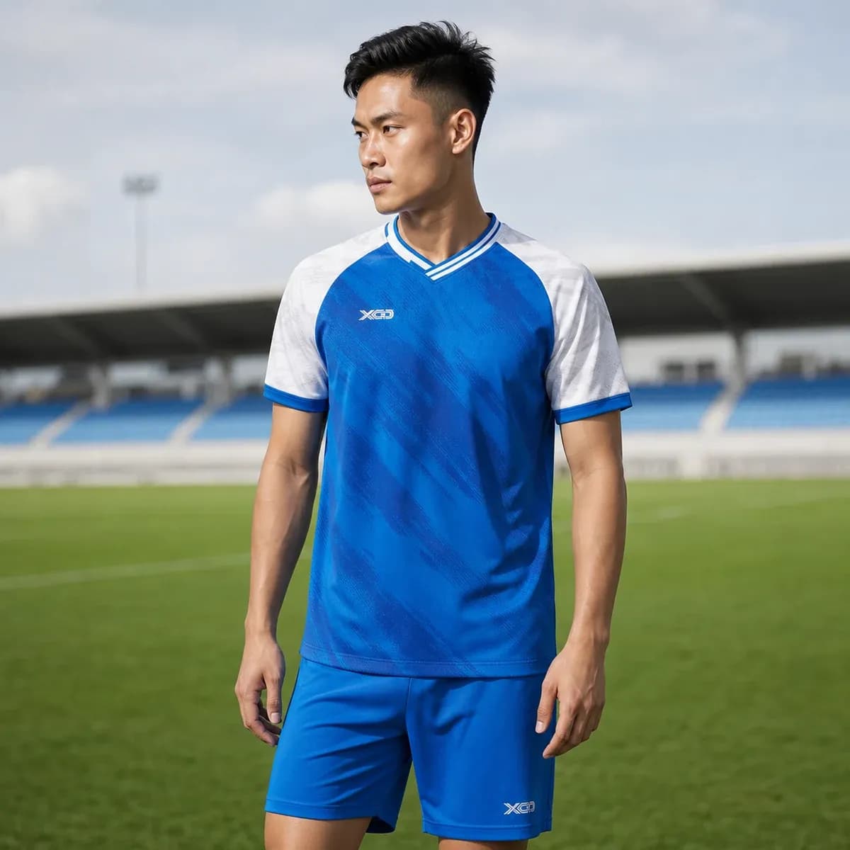 Quần Áo Bóng Đá Không Logo Grave Màu Xanh Bích – Mã X24-SRC-BD-3695
