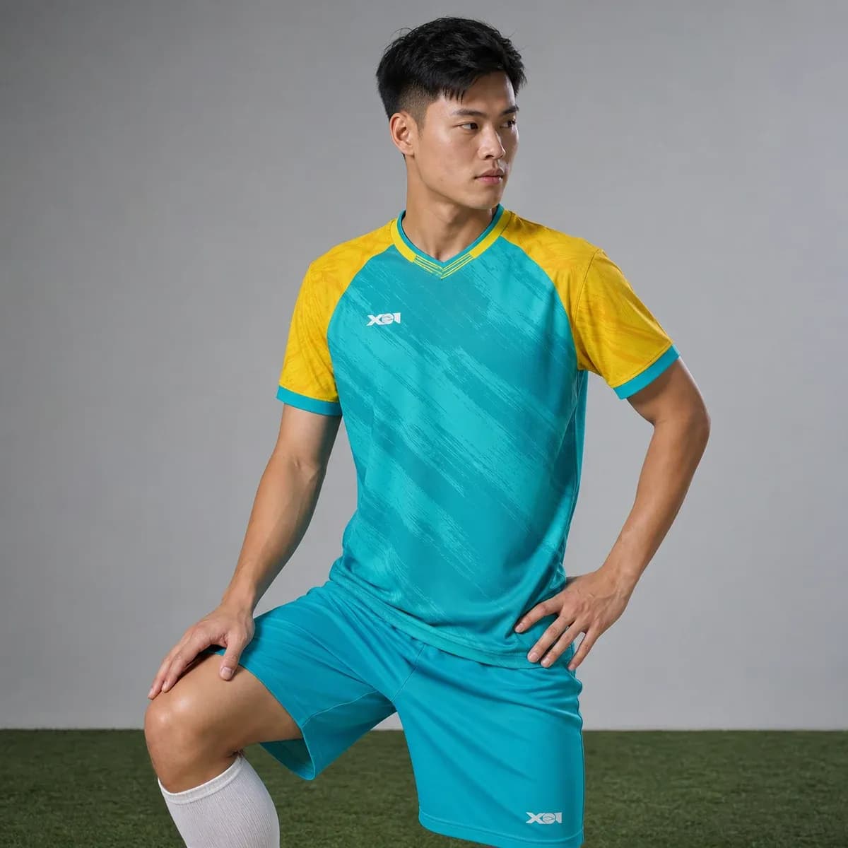 Quần Áo Bóng Đá Không Logo Grave Màu Xanh Ngọc – Mã X24-SRC-BD-3696