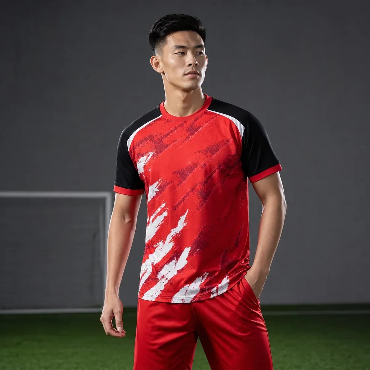 Quần Áo Bóng Đá Không Logo Roar Màu Đỏ – Mã X24-SRC-BD-3699