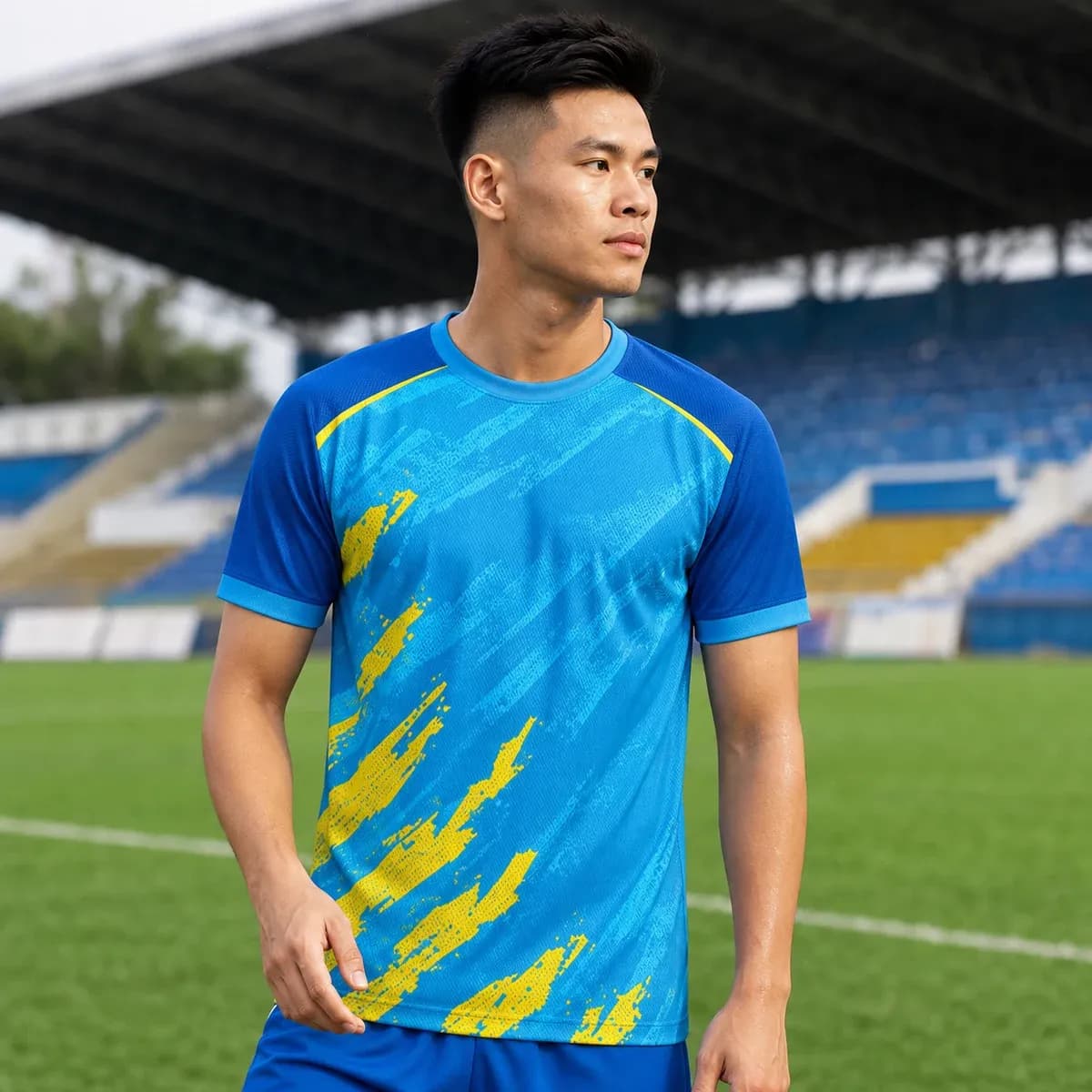 Quần Áo Bóng Đá Không Logo Roar Màu Xanh Bích – Mã X24-SRC-BD-3701