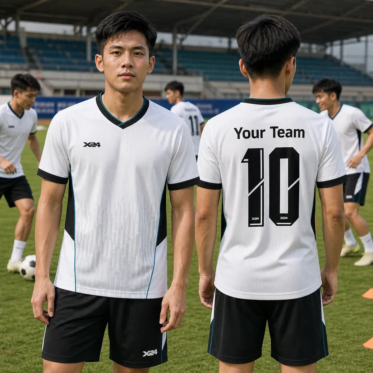 Áo thể thao X24 LUNES trắng – Thanh lịch và năng động – Mã X24-SRC-BD-3743