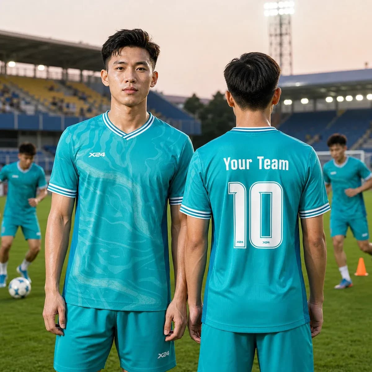 Áo Thể Thao Nam X24 FORZA Xanh Ngọc – BST Mới 2025 – Mã X24-SRC-BD-3749