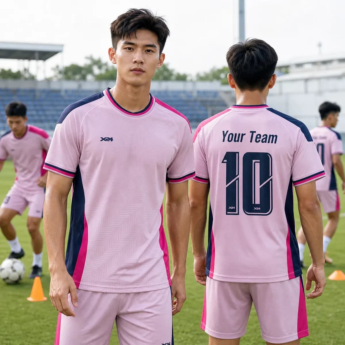 Áo Bóng Đá SHADOW – X24 Sport Wear Hồng Nhạt Cá Tính – Mã X24-SRC-BD-3750