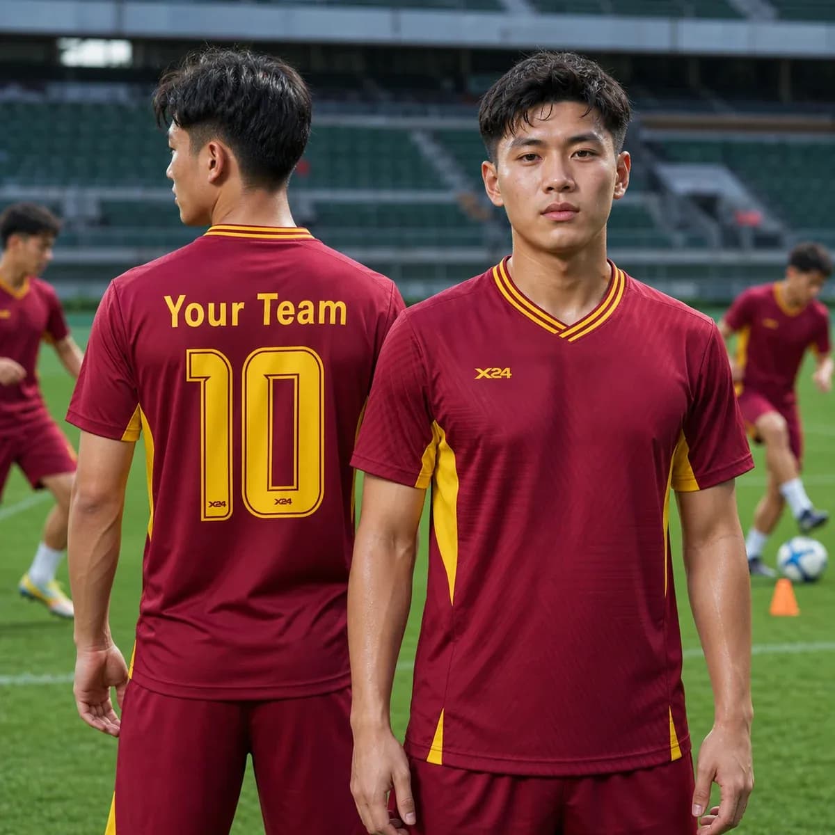 Áo bóng đá VANTA đỏ đô – X24 Sports – Mã X24-SRC-BD-3752