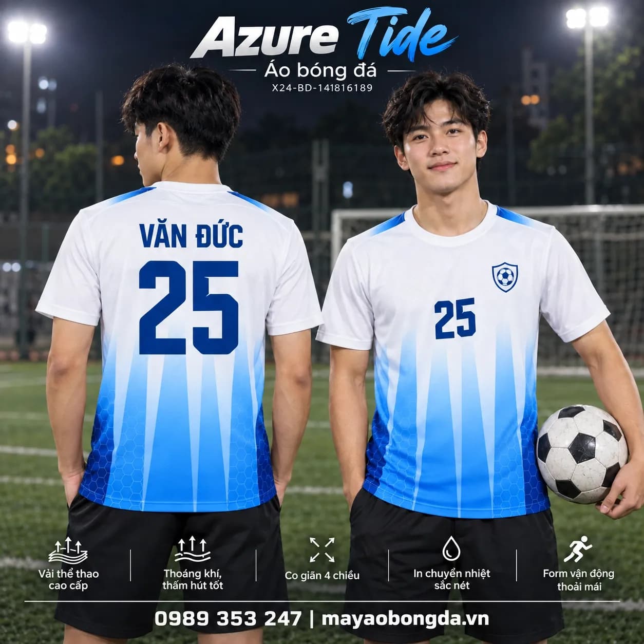 Áo bóng đá x24sport Azure Tide