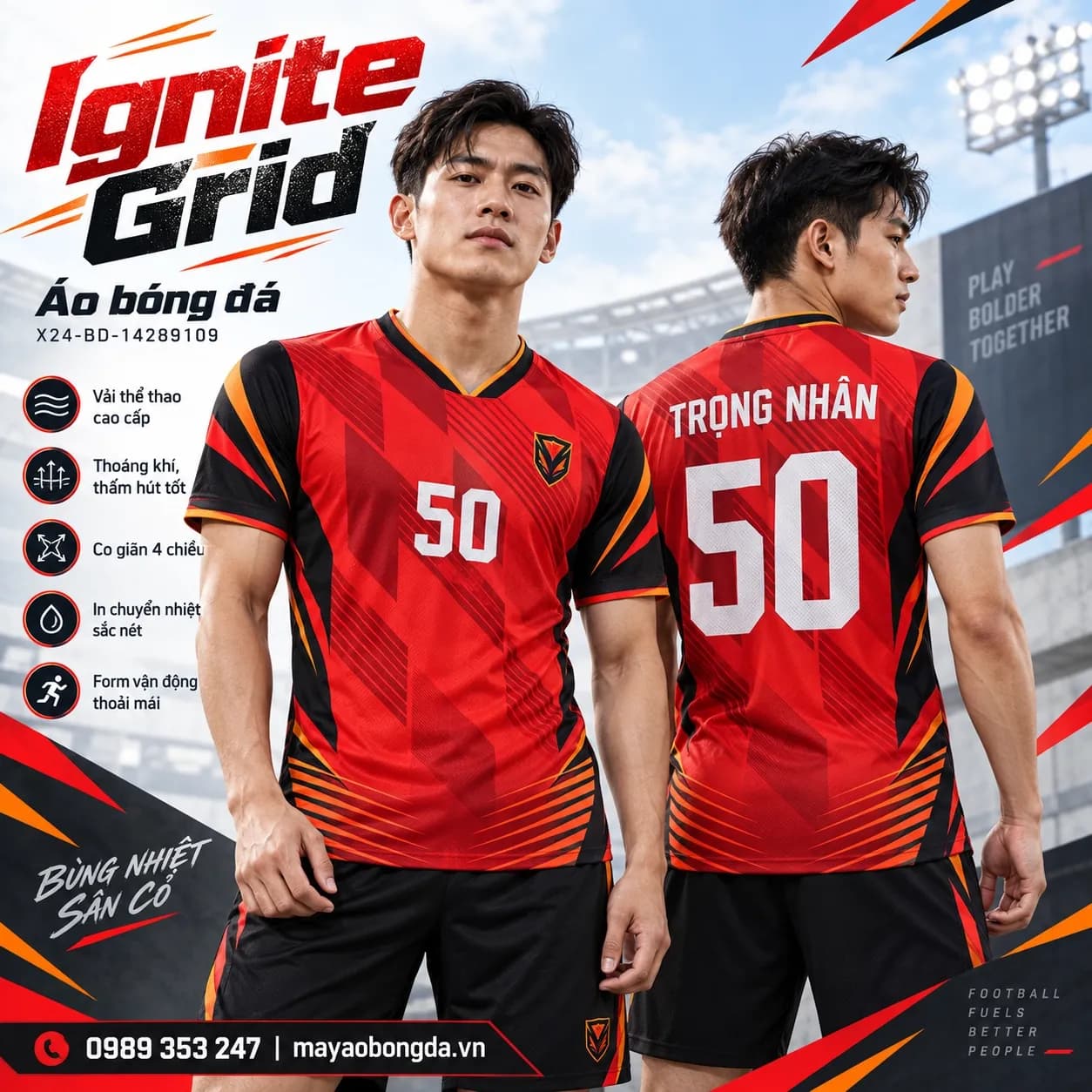 Áo bóng đá x24sport Ignite Grid