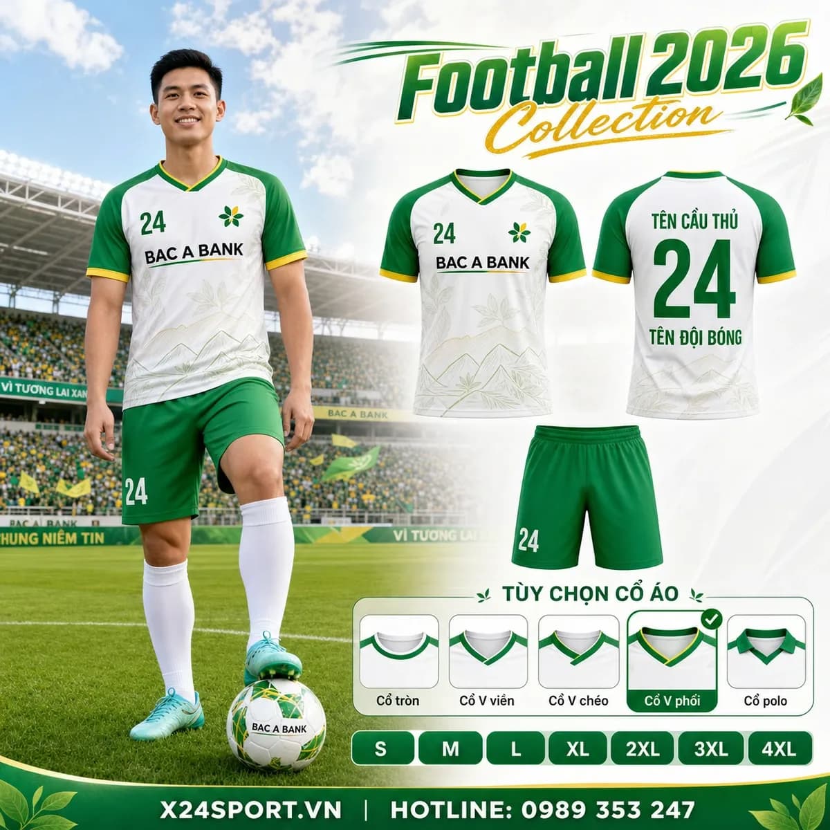 Áo bóng đá ngân hàng Bac A Bank 2026 – Mã X24-MABD-BAB-001