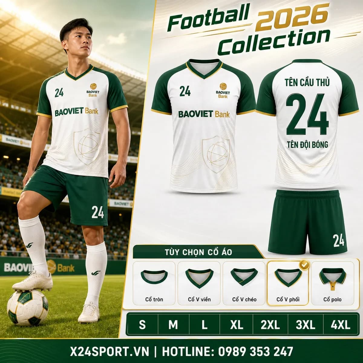 Áo bóng đá ngân hàng BaoViet Bank 2026 – Mã X24-MABD-BVBV-001