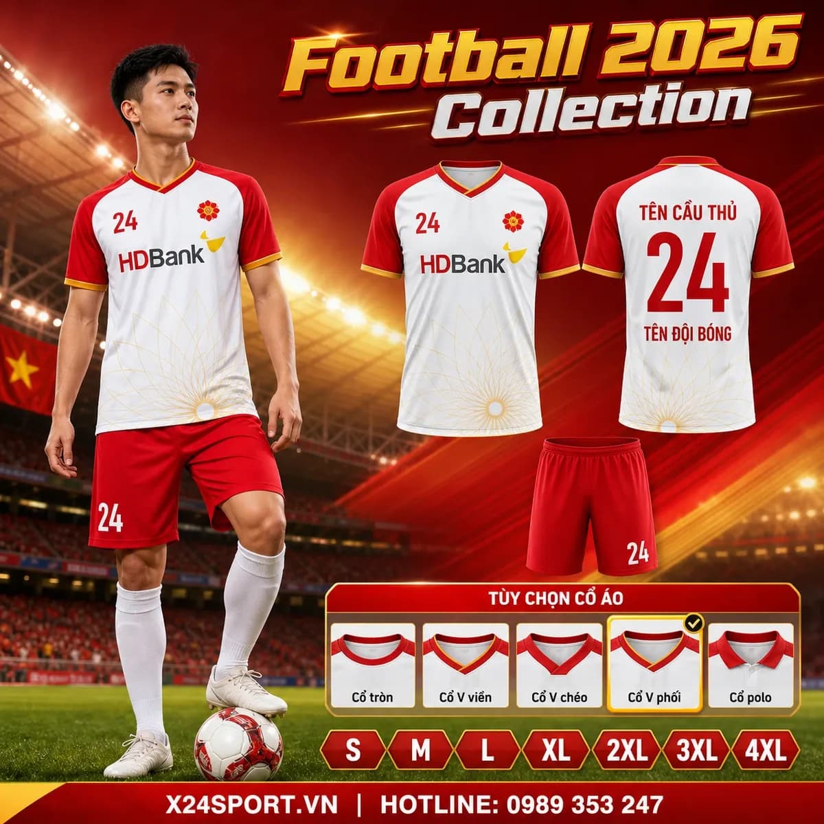 Áo bóng đá ngân hàng HDBank 2026 – Mã X24-MABD-HDB-001