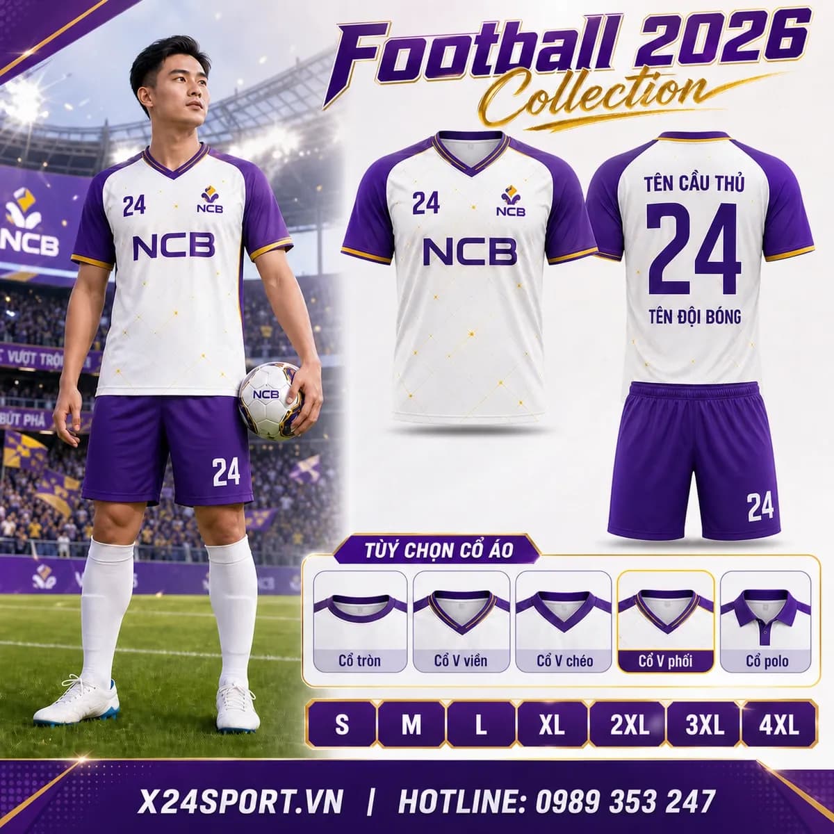 Áo bóng đá ngân hàng NCB 2026 – Mã X24-MABD-NCB-001