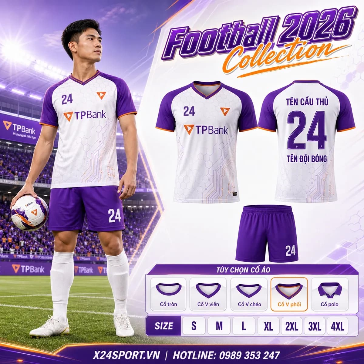 Áo bóng đá ngân hàng TPBank 2026 – Mã X24-MABD-TPB-001