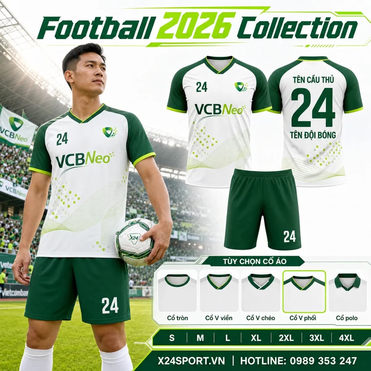 Áo bóng đá ngân hàng VCBNeo 2026 – Mã X24-MABD-VCBN-001