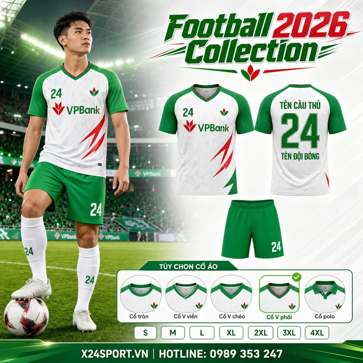 Áo bóng đá ngân hàng VPBank 2026 – Mã X24-MABD-VPB-001