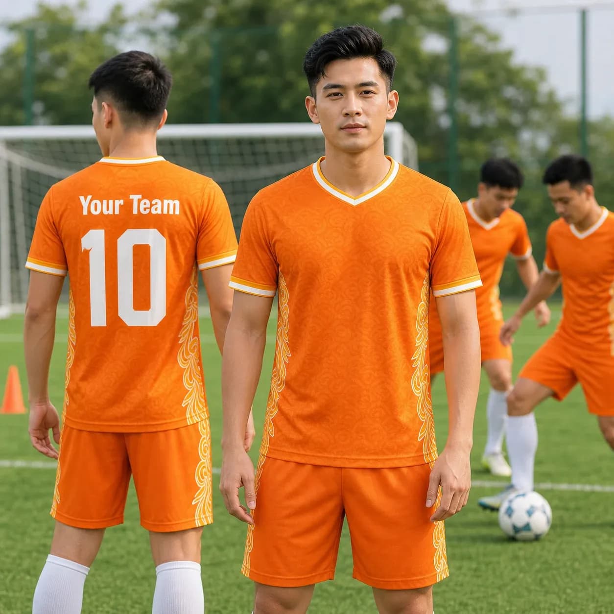 Áo bóng đá người lớn X24-BĐ-25 màu Cam – Mã X24-BD-DBX-ADULT-014