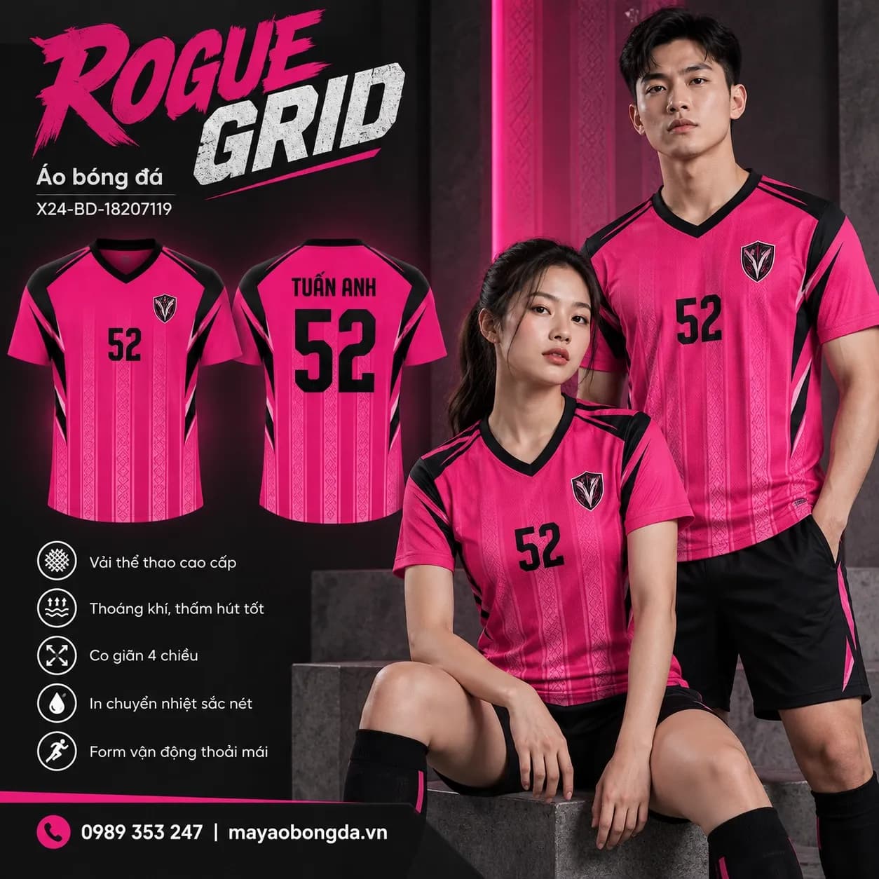 Áo bóng đá x24sport Rogue Grid