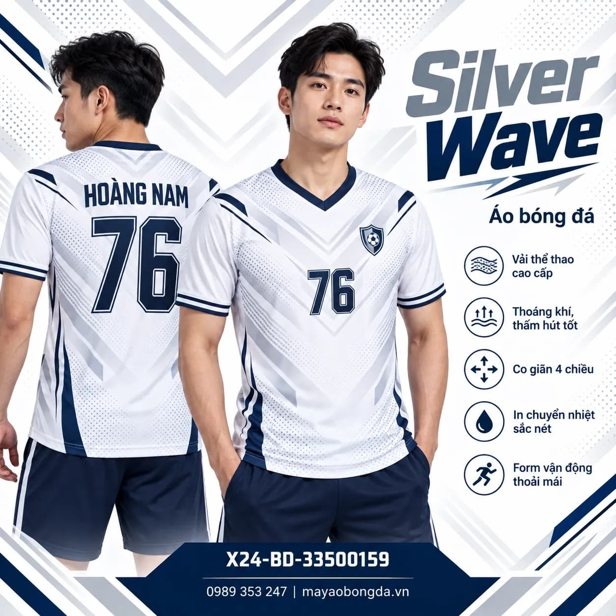 Áo bóng đá x24sport Silver Wave