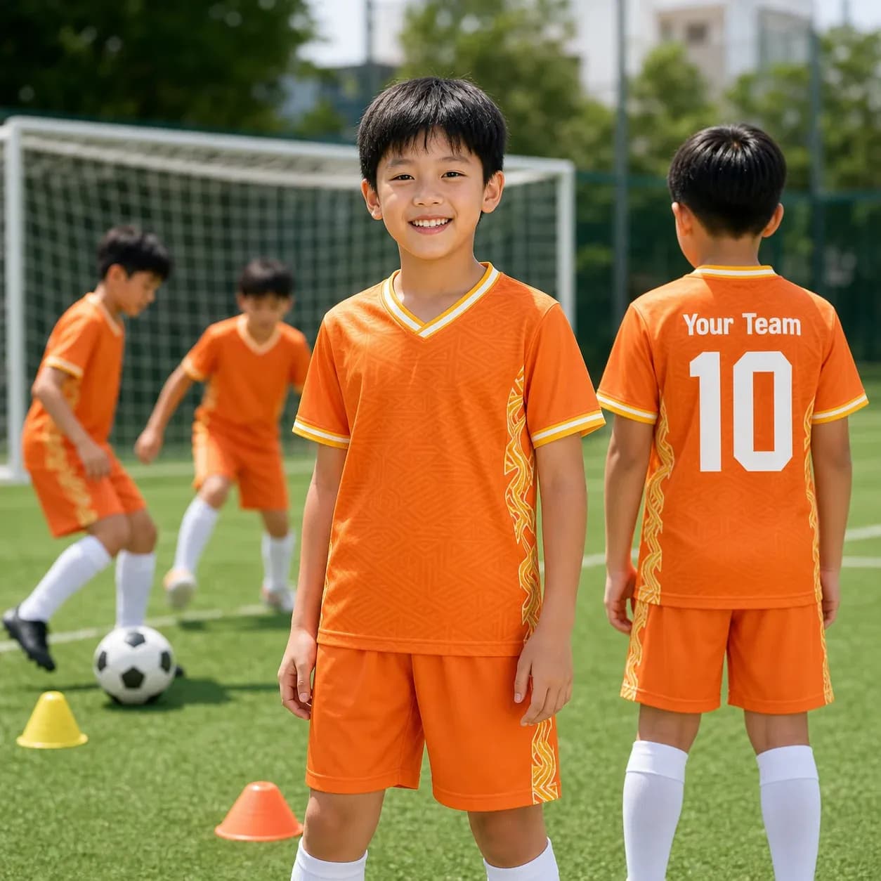 Áo bóng đá trẻ em X24-BĐ-25 màu Cam – Mã X24-BD-DBX-KID-014