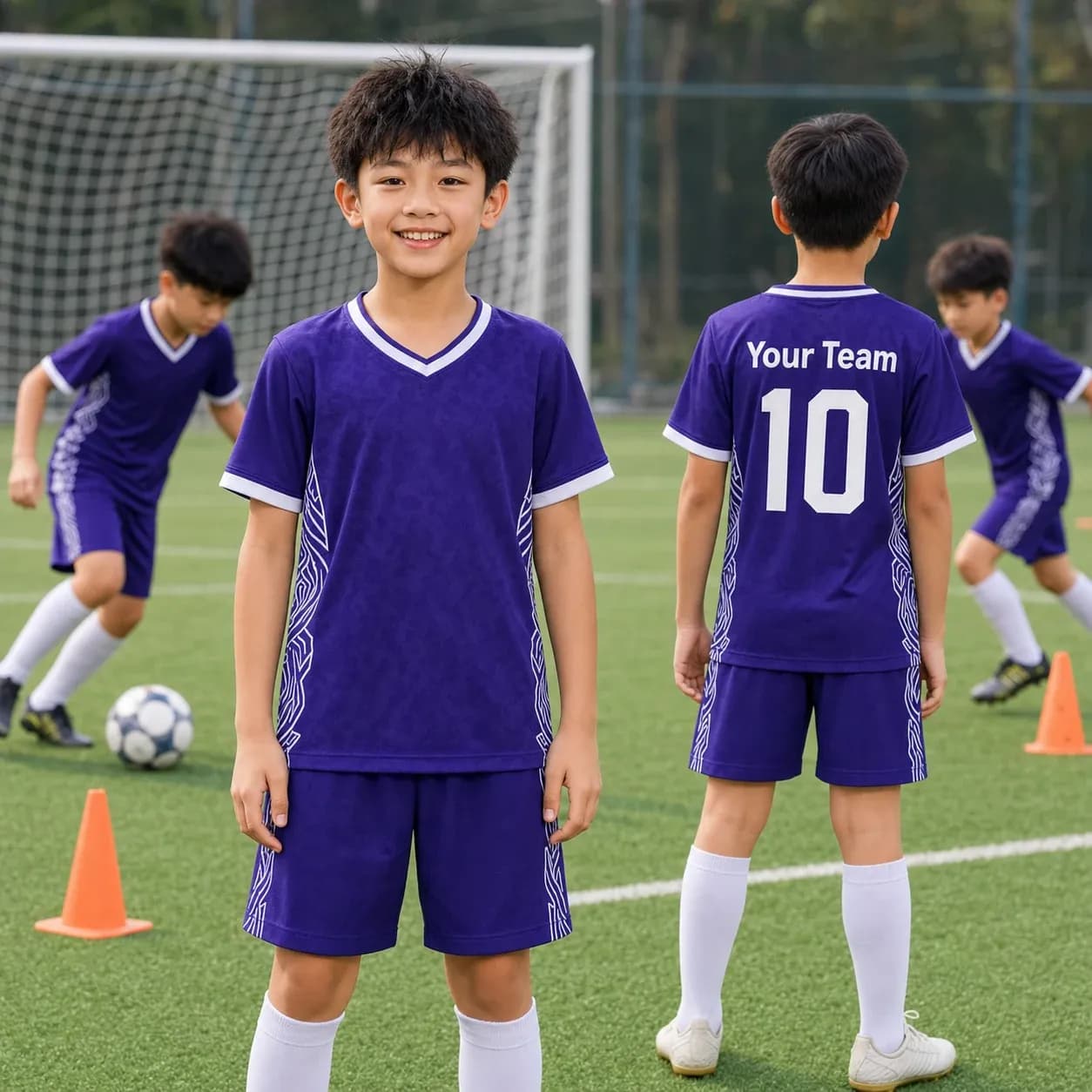 Áo bóng đá trẻ em X24-BĐ-25 màu Tím – Mã X24-BD-DBX-KID-017