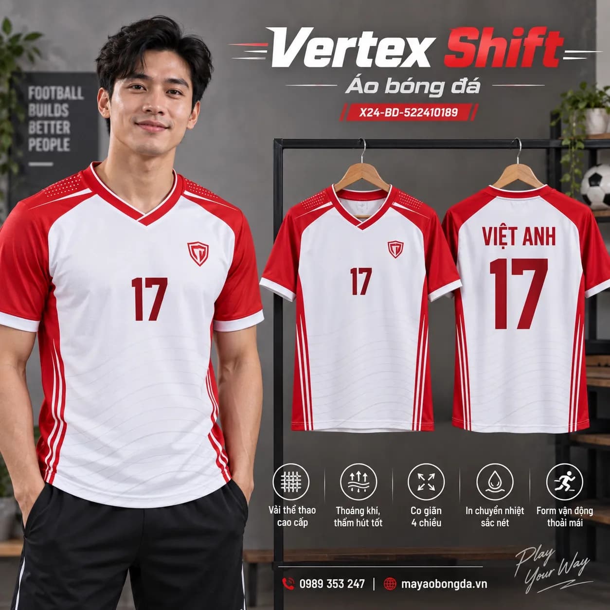 Áo bóng đá x24sport Vertex Shift