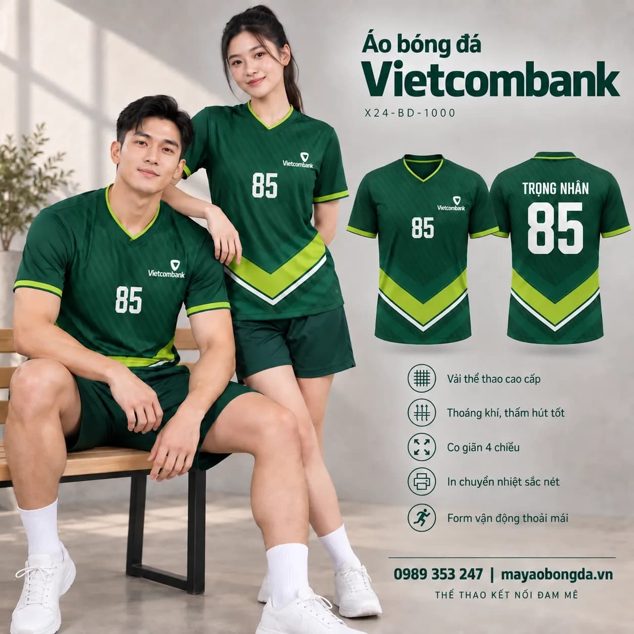 Áo bóng đá X24Sport Vietcombank X24-BD-1000