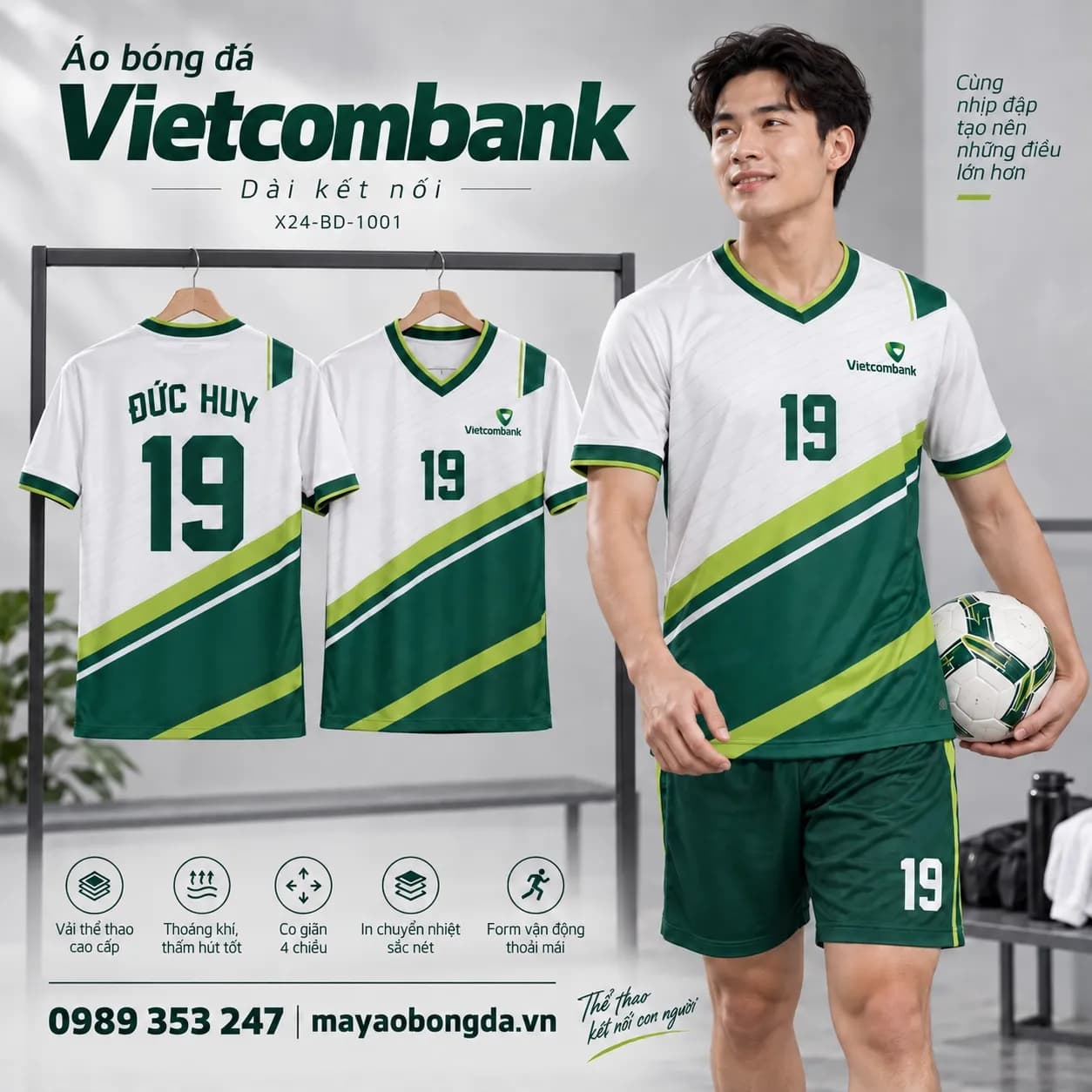 Áo bóng đá X24Sport Vietcombank X24-BD-1001