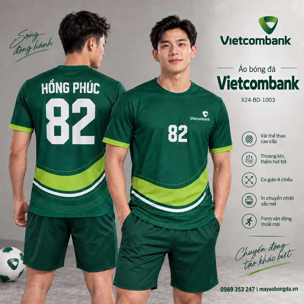Áo bóng đá X24Sport Vietcombank X24-BD-1003