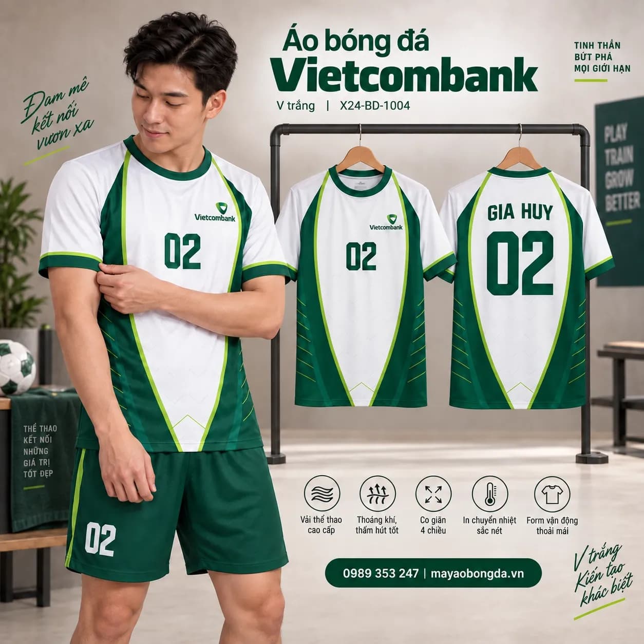 Áo bóng đá X24Sport Vietcombank X24-BD-1004