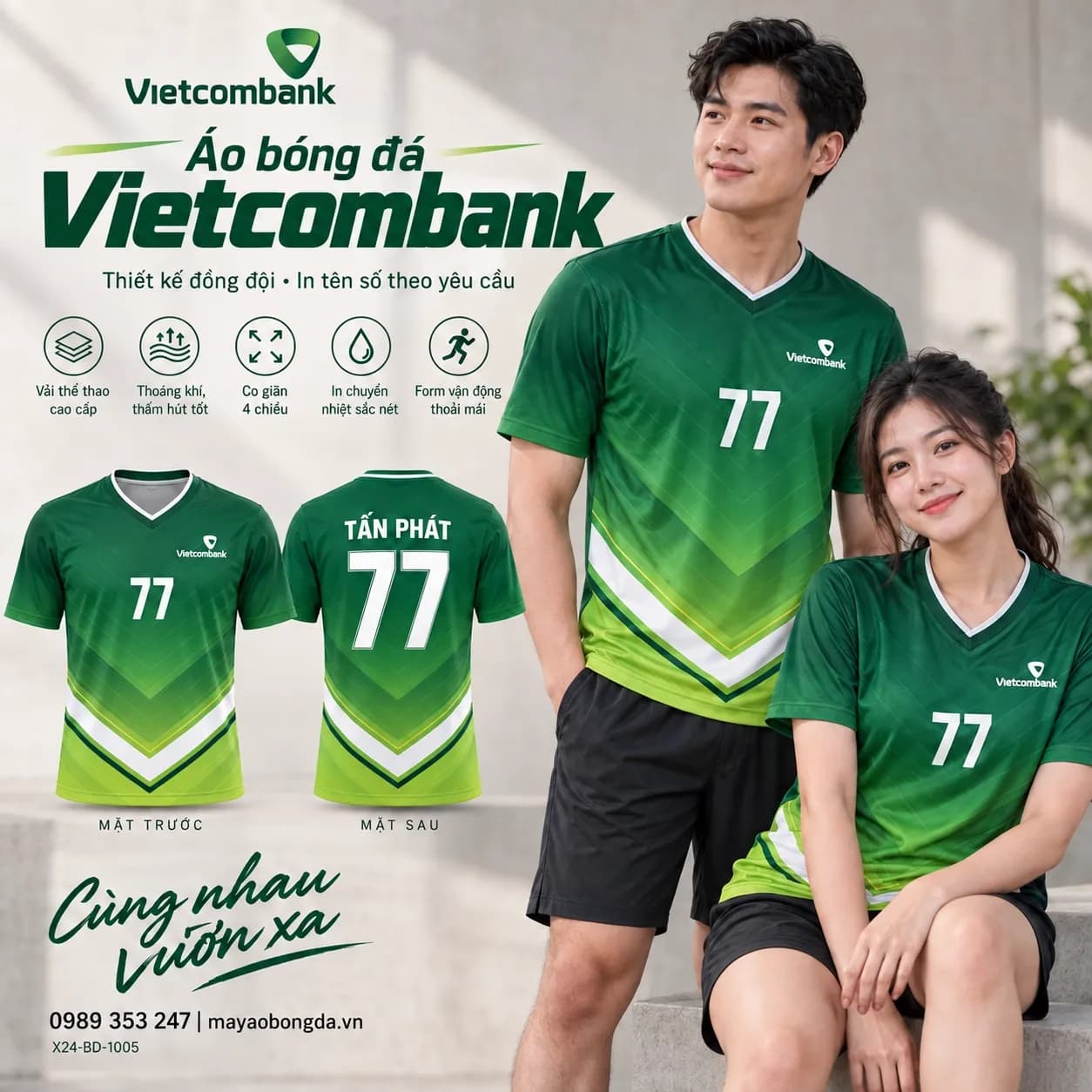 Áo bóng đá X24Sport Vietcombank X24-BD-1005