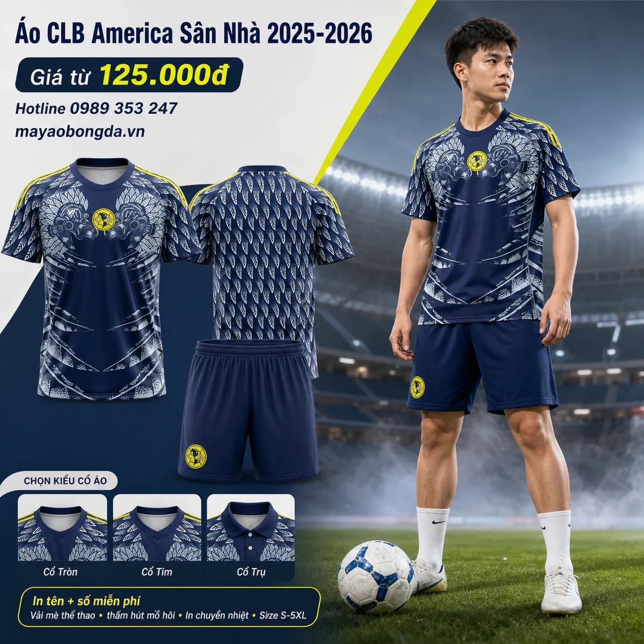Áo CLB America Sân Nhà 2025-2026 – Mã MBĐ-WP-2369