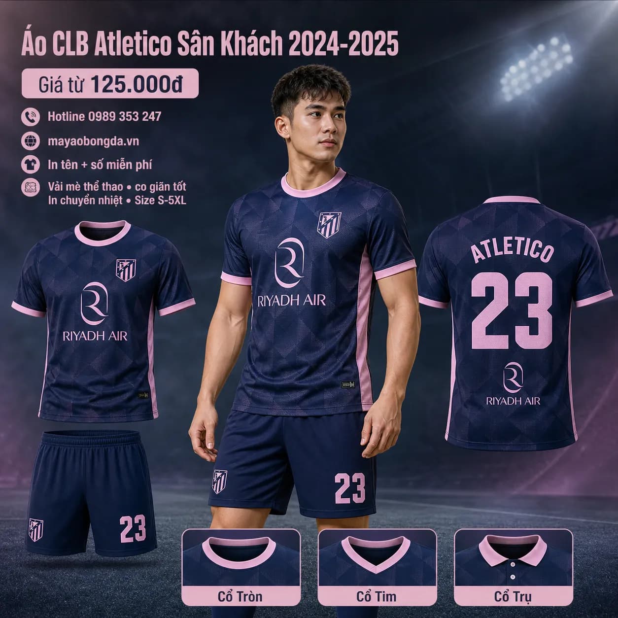 Áo CLB Atletico Sân Khách 2024-2025 – Mã MBĐ-WP-1000