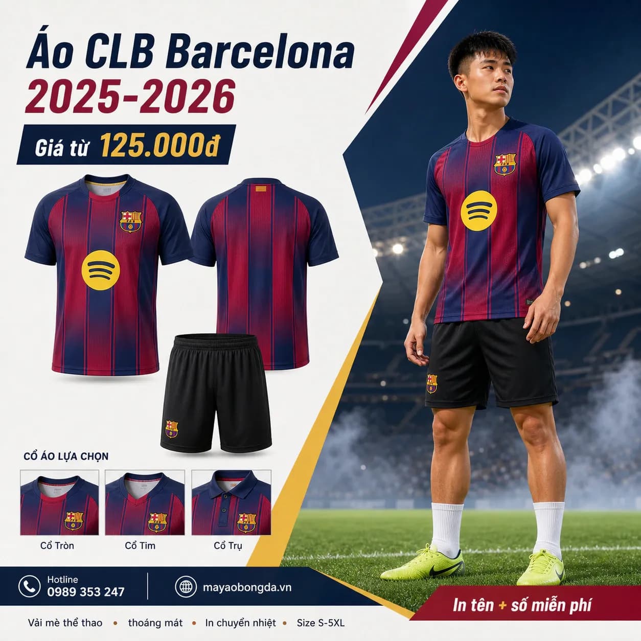 Áo CLB Barcelona 2025-2026 – Mã MBĐ-WP-2383