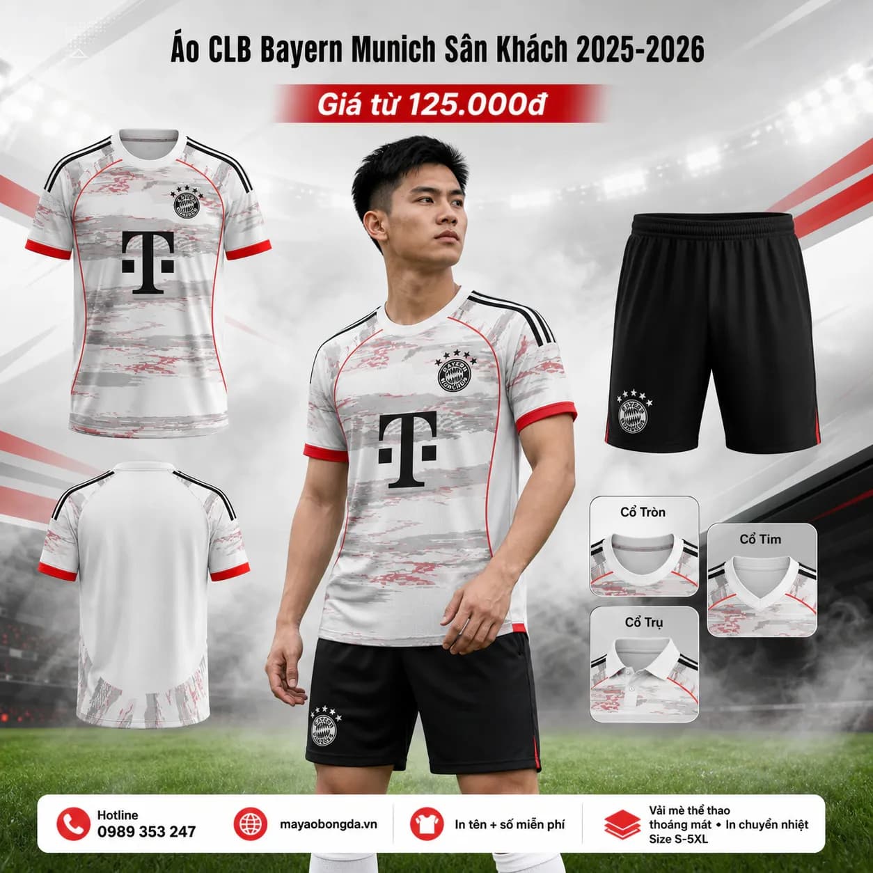 Áo CLB Bayern Munich Sân Khách 2025-2026 – Mã MBĐ-WP-2359