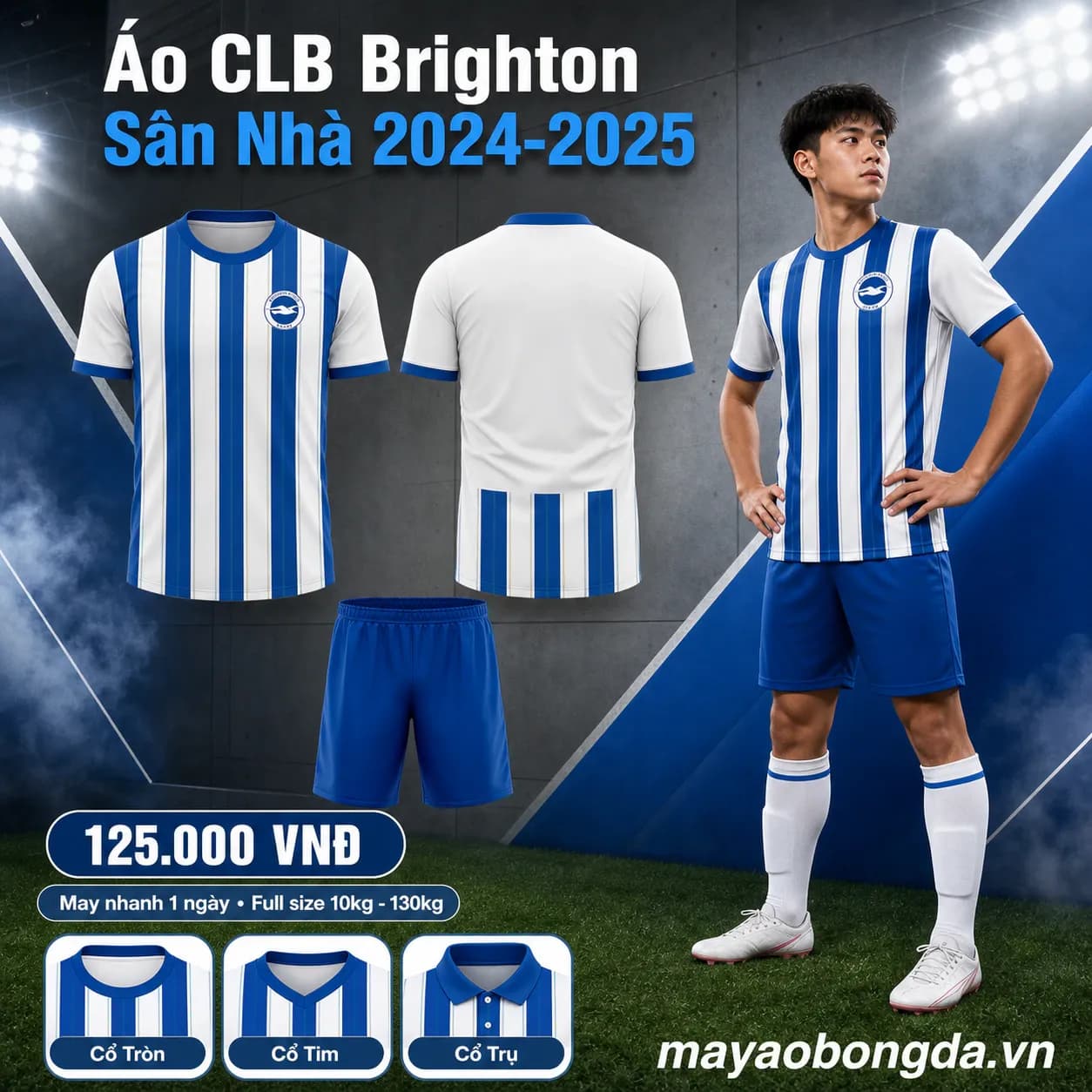 Áo CLB Brighton Sân Nhà 2024-2025 – Mã MBĐ-WP-1016