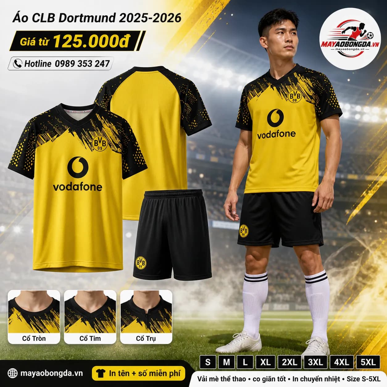 Áo CLB Dortmund 2025-2026 – Mã MBĐ-AO-CLB-DORTMUND-2025-2026
