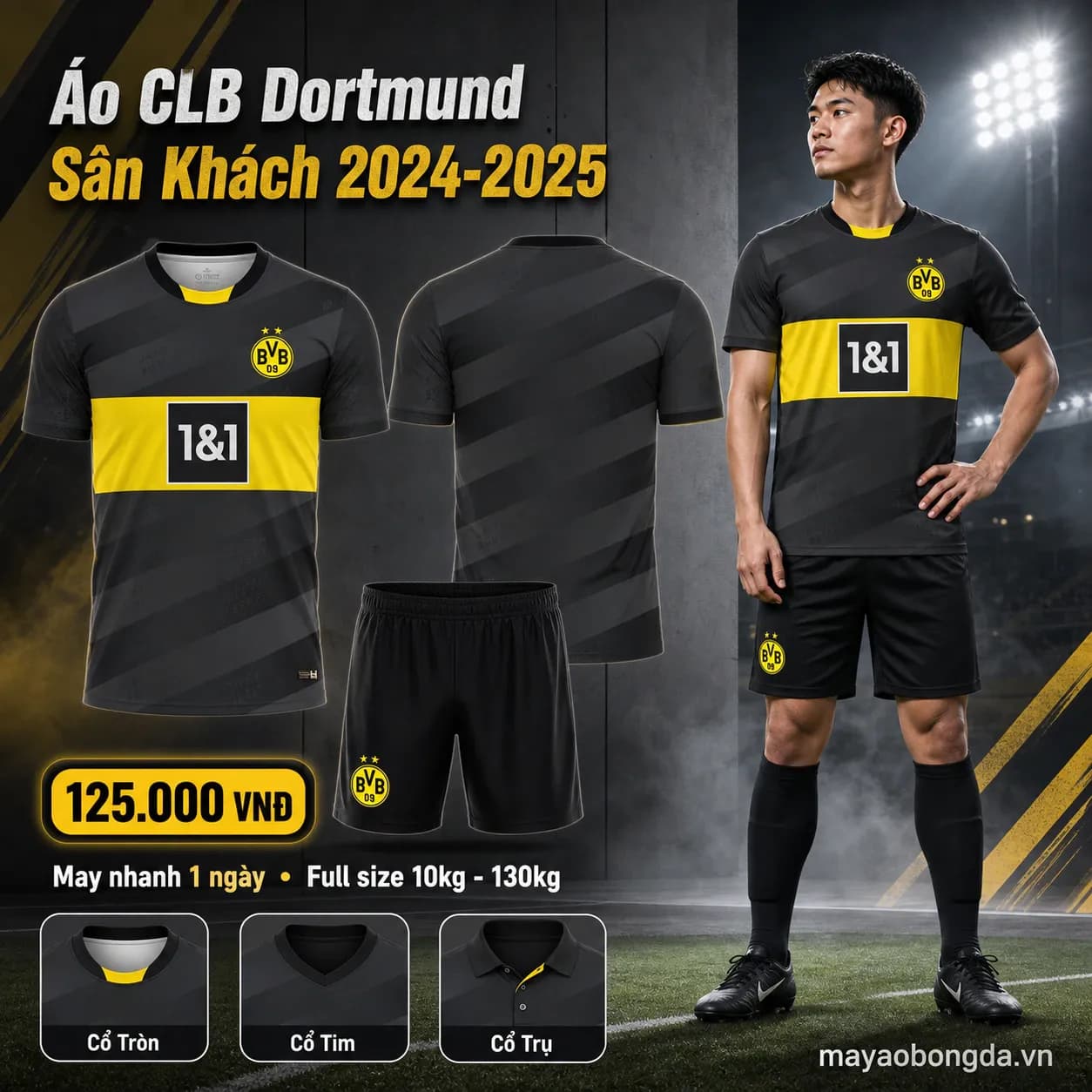 Áo CLB Dortmund Sân Khách 2024-2025 – Mã MBĐ-WP-1024