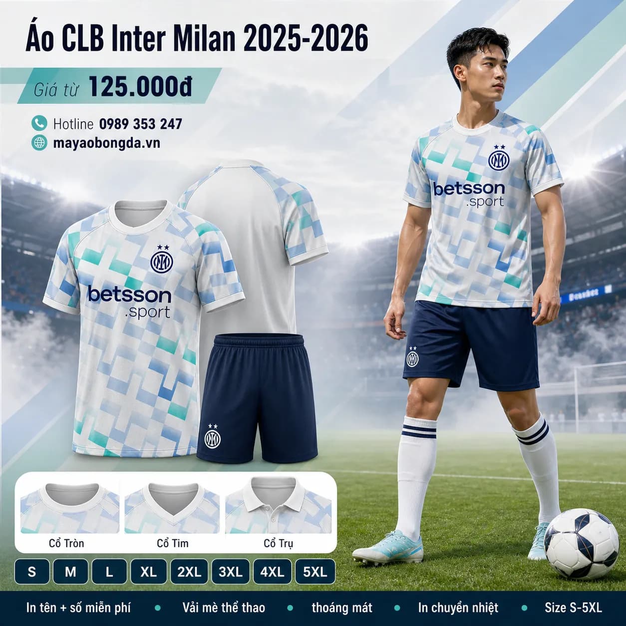 Áo CLB Inter Milan 2025-2026 – Mã MBĐ-WP-2389