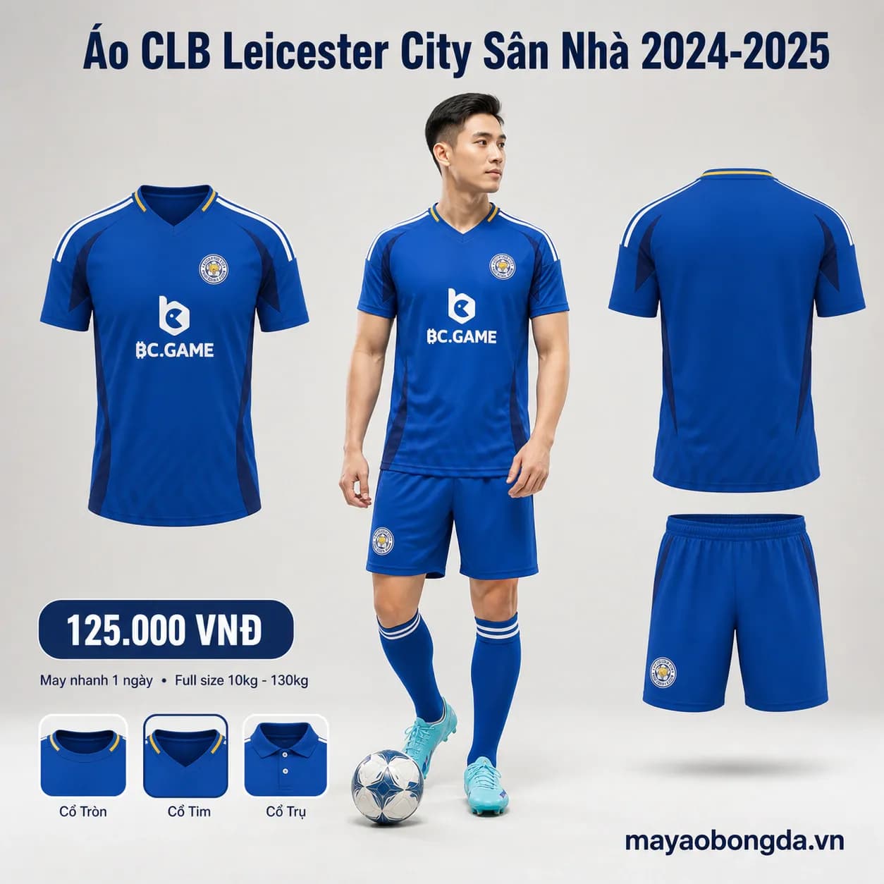Áo CLB Leicester City Sân Nhà 2024-2025 – Mã MBĐ-WP-1058