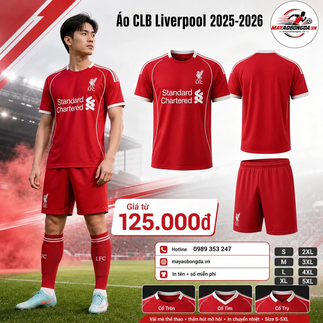 Áo CLB Liverpool 2025-2026 – Mã MBĐ-AO-CLB-LIVERPOOL-2025-2026