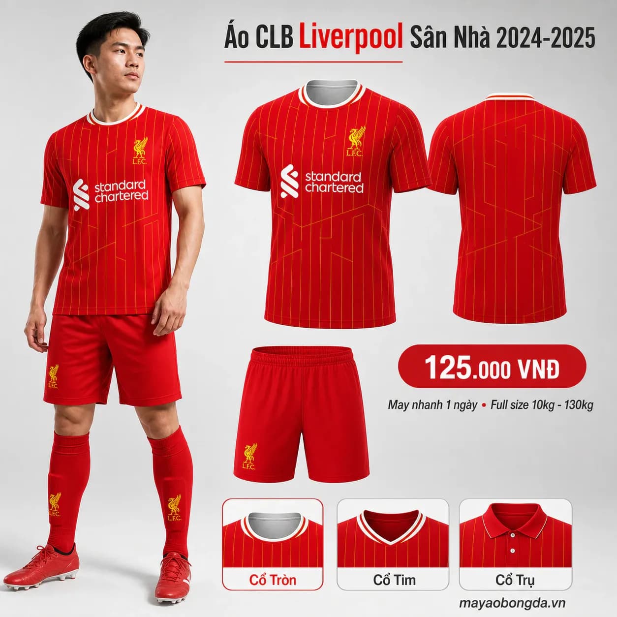 Áo CLB Liverpool Sân Nhà 2024-2025 – Mã MBĐ-WP-1066