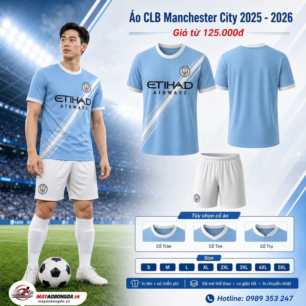 Áo CLB Manchester City sân nhà 2025-2026 xanh da trời sọc chéo – Mã MBĐ-AO-CLB-MANCHESTER-CITY-SAN-NHA-2025-